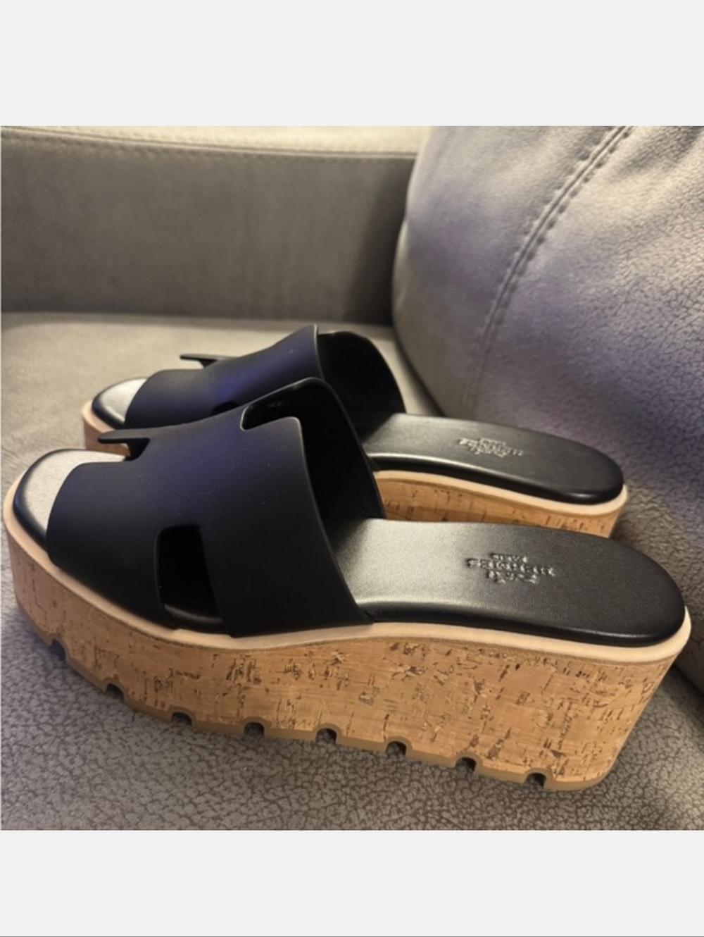 Authentic HERMES EZE SANDAL  30 cork wedge sandal. Size 39